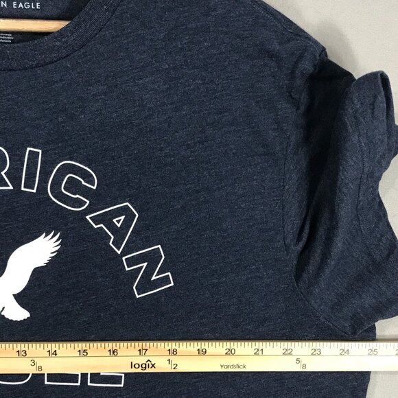 American Eagle T-Shirt Mens 2XL Blue Graphic AE Logo Tee Standard Short Sleeve - Picture 8 of 10